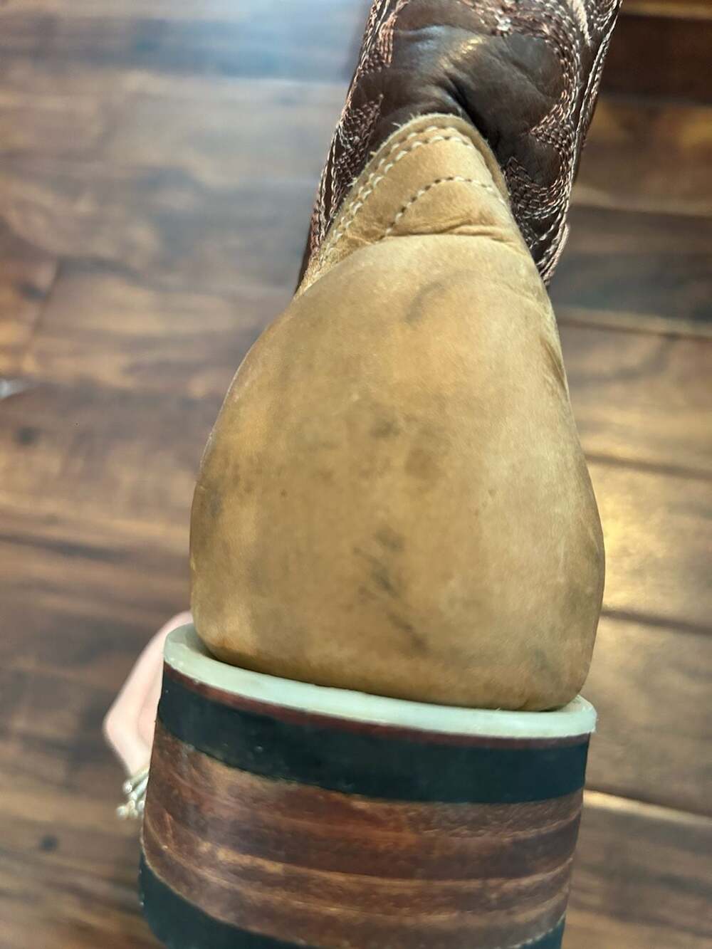 Los Gueritos Two-Tone Square Toe Western Leather Cowgirl Boots, size 39 - Picture 10 of 15